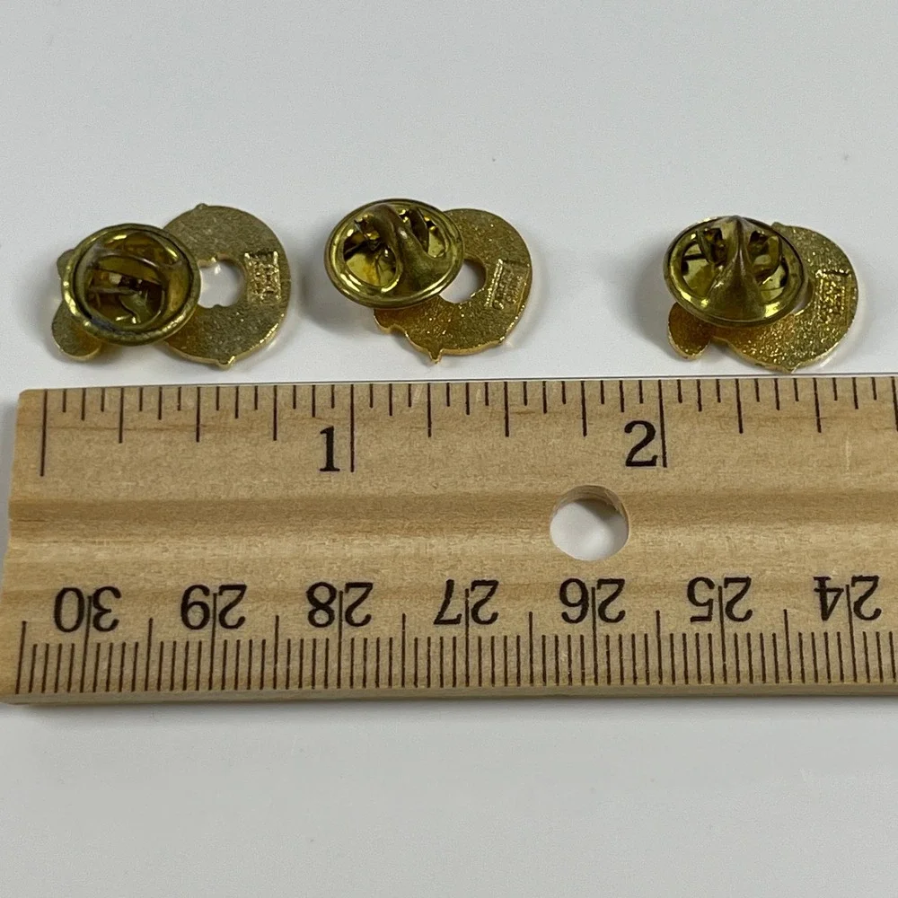 Incomplete Disney Vintage Mickey Donald Goofy Donut Enamel Pin Set Gold Tone 3pc